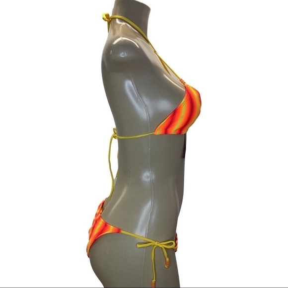 Indecent Proposal Made in USA Bright Orange Bikini Set NWT - Picture 2 of 3